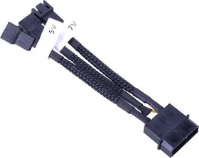 Phobya Molex auf 3-Pin Adapter, sleeved, 10cm/10cm/10cm, schwarz