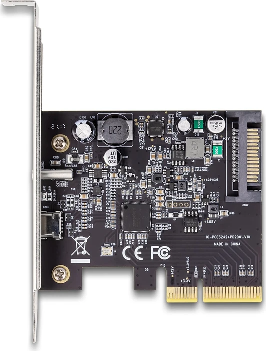 DeLOCK PCI Express x4 Karte zu 1 x SuperSpeed USB 20 Gbps, 1x USB-C 3.2, PCIe 3.0 x4