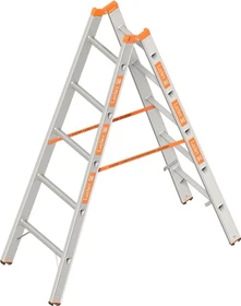 Layher Topic 1039 Alu 2-tlg. Stehleiter, 2x 5 Stufen