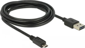 DeLOCK EASY-USB Adapterkabel, USB 2.0 Micro-B [Stecker] auf USB-A 2.0 [Stecker], schwarz, 3m (83851)