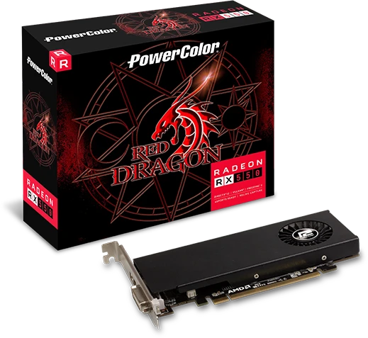 PowerColor Red Dragon Radeon RX 550 LP, 4GB GDDR5, DVI, HDMI