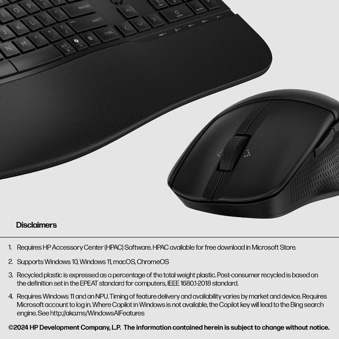 HP 680 Comfort Dual-Mode Keyboard and Mouse Combo, schwarz, USB/Bluetooth, CZ/SK