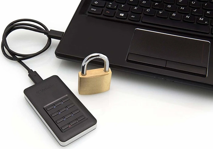 Verbatim Store 'n' Go Secure Portable SSD, 256GB, USB-C 3.0
