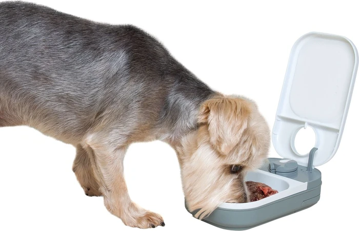 Kerbl Futterautomat Cat Mate C100, 400g, Timer, weiß