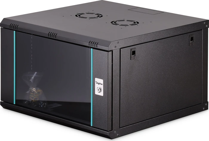 Digitus Dynamic-N Serie 19" Wandgehäuse 7HE, unmontiert, Sicherheitsglastür, IP2X, RAL 9005, 600mm tief