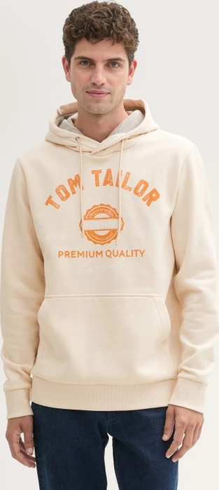 Tom Tailor Logo-Print Hoodie smooth light sand (Herren)
