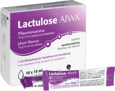 Lactulose AIWA Pflaumenaroma Lösung zum Einnehmen, 150ml (10x 15ml)