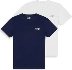 Wrangler Sign Off 2er-Pack T-Shirt kurzarm real navy (Herren)