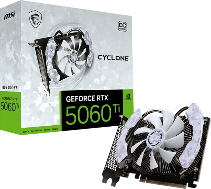 MSI GeForce RTX 5060 Ti 8G Cyclone OC, G506T-8CC, 8GB GDDR7, HDMI, 3x DP