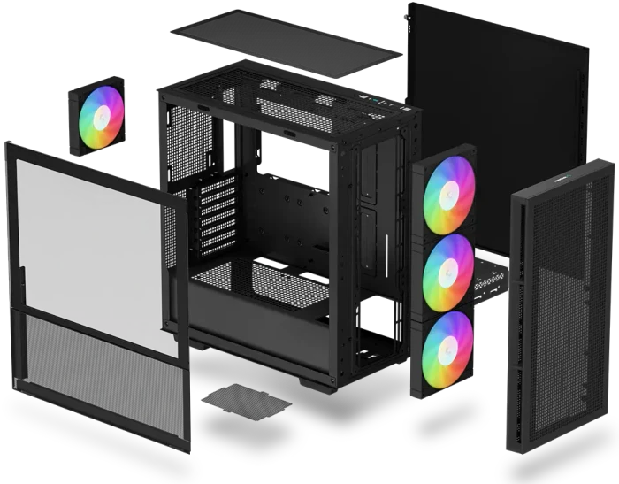 DeepCool CH560, schwarz, Glasfenster