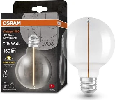 Osram Ledvance Filament LED Vintage 1906 Globe 95 2.2W/827 E27