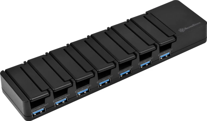SilverStone UC03-PRO USB-Hub, 7x USB-A 3.0, USB 3.0 Micro-B [Buchse]