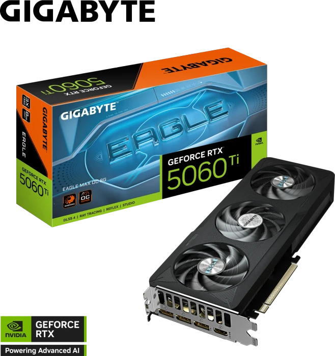 GIGABYTE GeForce RTX 5060 Ti Eagle MAX OC 8G, 8GB GDDR7, HDMI, 3x DP