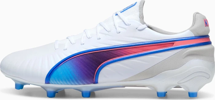 Puma King Ultimate FG/AG puma white/bluemazing/flat light gray/sunset glow