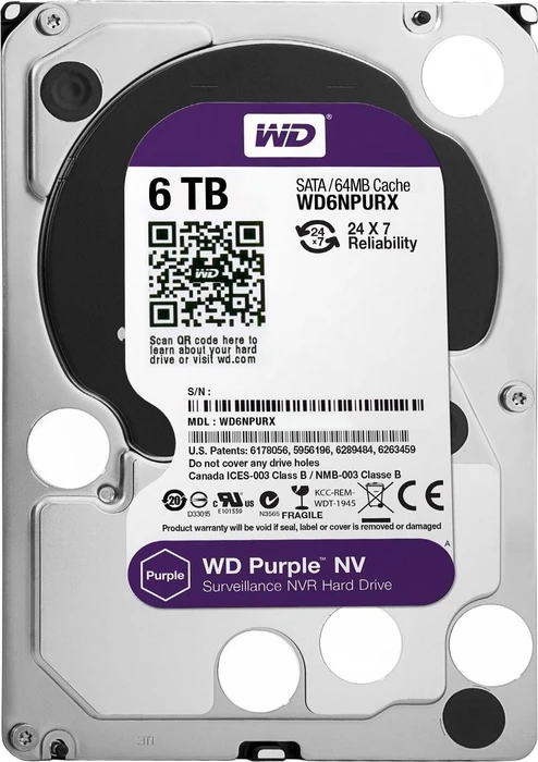Western Digital WD Purple NV 6TB, 24/7, 512e / 3.5" / SATA 6Gb/s