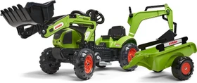 Falk-Toys Claas Baggerlader mit Bagger und Anhänger
