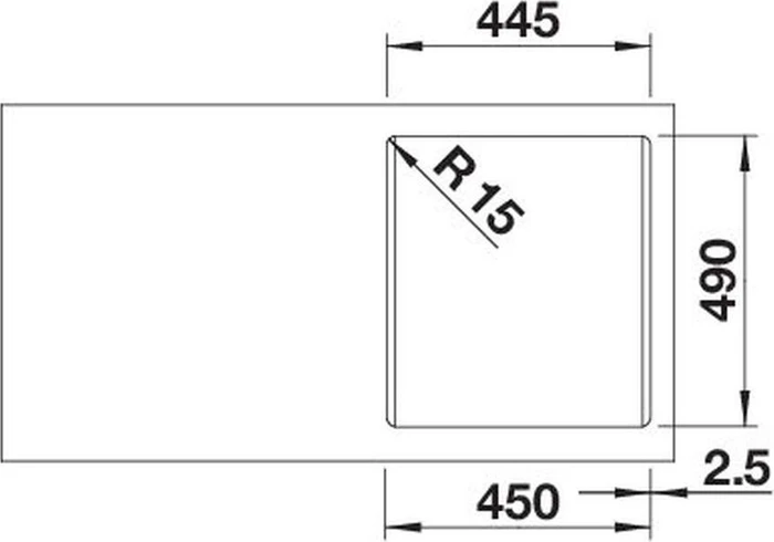 Blanco Naya 45 Einbau Becken mittig felsgrau