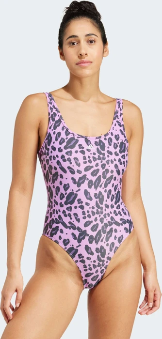 adidas Essentials Animal Print U-Back Badeanzug preloved purple/white (Damen)