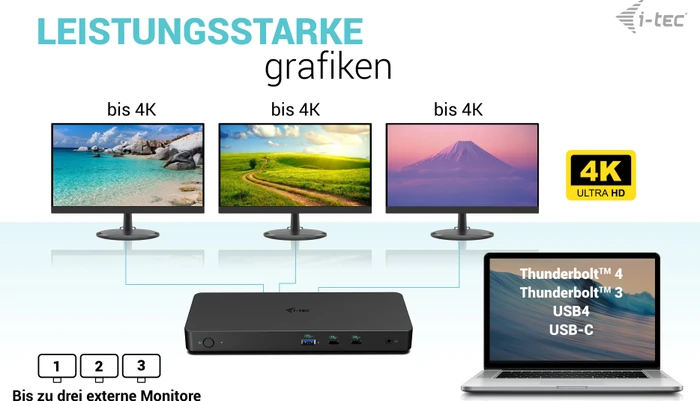 i-tec USB-C Triple Display Docking Station Gen 2 Pro + Power Delivery 100W, USB-C 3.1 [Buchse]