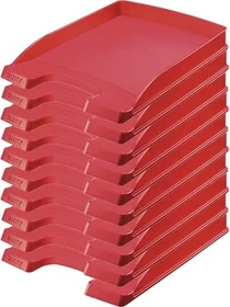 Leitz Plus Briefablage flach, A4, rot, 10er-Pack
