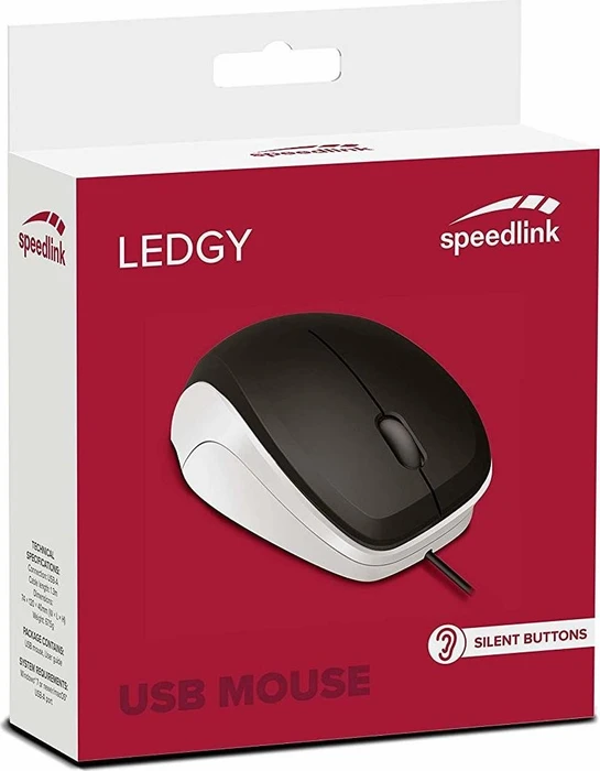 Speedlink Ledgy Mouse weiß, USB