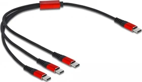DeLOCK USB Ladekabel 3 in 1 USB Type-C zu 3x USB Type-C 0.3m