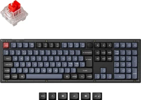 Keychron V6 Knob Version, Frosted Black, PBT, LEDs RGB, hot-swap, Keychron K Pro RED, USB & USB-A, DE