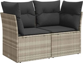 vidaXL Gartensofa/Gartenbox mit Kissen 124cm 2-Sitzer hellgrau