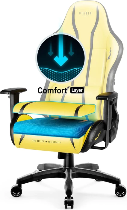 Diablo Chairs X-One 2.0 Normal Gamingstuhl, Electric Yellow, gelb/schwarz