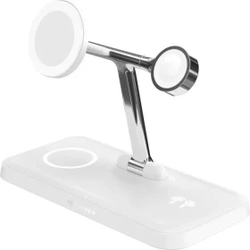 Targus HyperJuice Next Qi2 4-in-1 Magnetische Ladestation weiß/silber