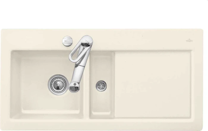 Villeroy & Boch Subway 60 Einbau Becken links mit Ablauffernbedienung ivory