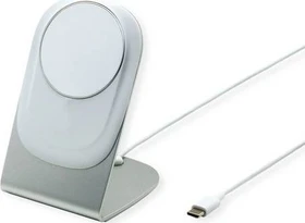 Roline / Secomp Magnet-Induktions-Ladegerät mit Standfuß 15W silber/weiß
