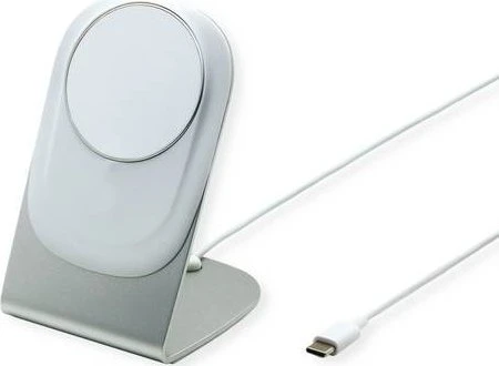 Roline / Secomp Magnet-Induktions-Ladegerät mit Standfuß 15W silber/weiß