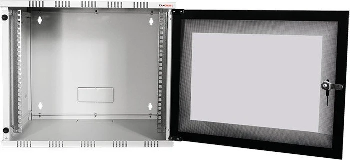LogiLink Canovate SOHO Wandgehäuse 9HE, Sicherheitsglastür, grau, 550mm tief
