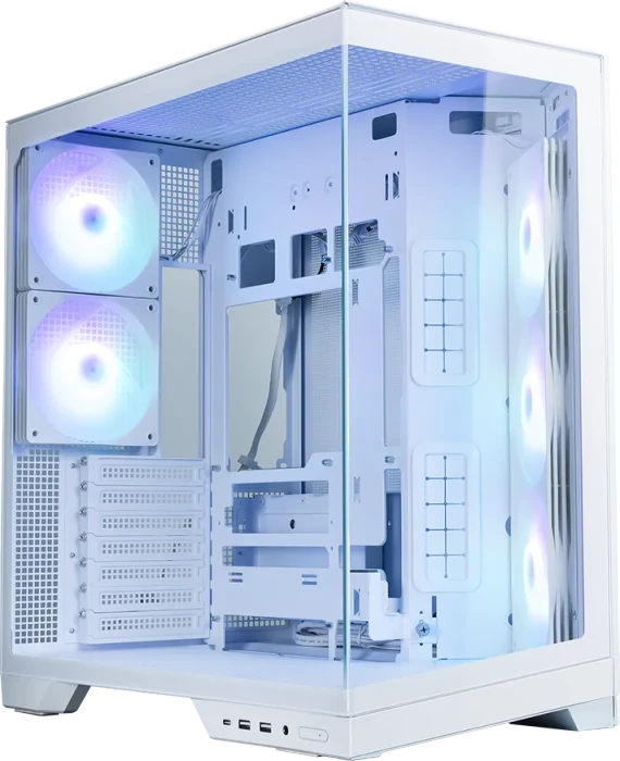 Zalman D50 White, weiß, Glasfenster