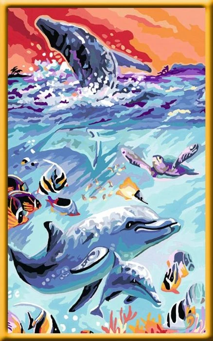 Ravensburger Malen nach Zahlen Farbenfrohe Unterwasserwelt