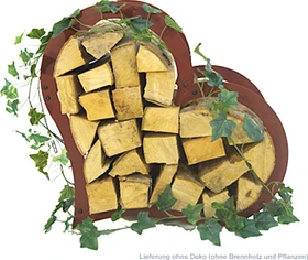 Prima Terra Herz Kaminholzregal 54x25cm edelrost