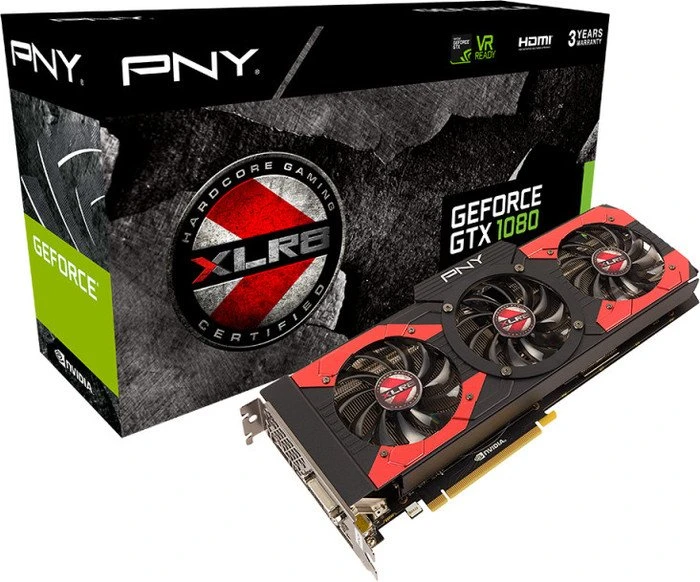 PNY GeForce GTX 1080 XLR8 OC Gaming, 8GB GDDR5X, DVI, HDMI, 3x DP