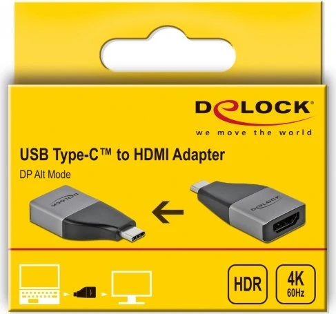 DeLOCK USB Type-C Adapter zu HDMI, DP Alt Mode, 4K 60Hz, USB-C 3.0 [Stecker]
