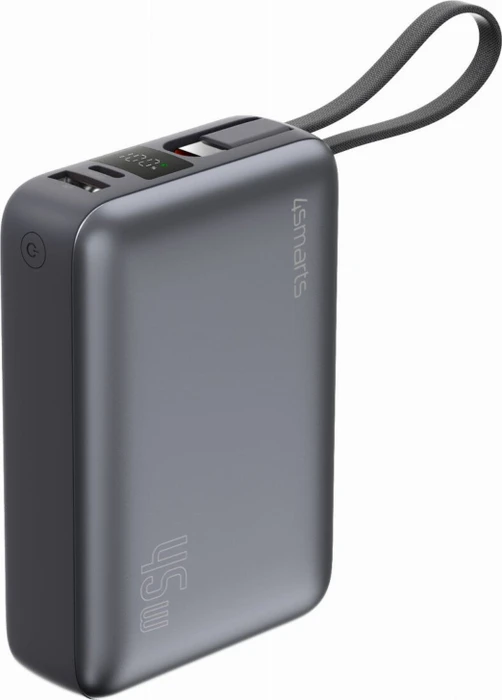 4smarts Enterprise Compact mit integriertem USB-C Kabel 20000mAh 45W grau