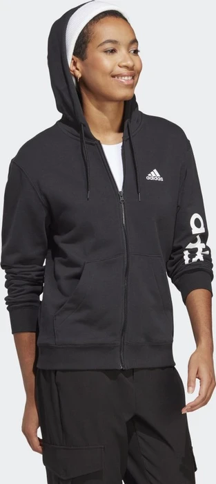 adidas Essentials Linear French Terry Hoodie schwarz/weiß (Damen)