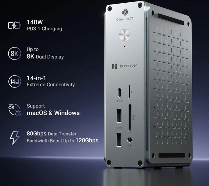 Keychron 14-in-1 Dock, Thunderbolt 5 [Buchse]