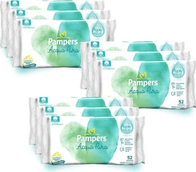 Pampers Harmonie Aqua Feuchttücher, 468 Stück (9x 52 Stück)