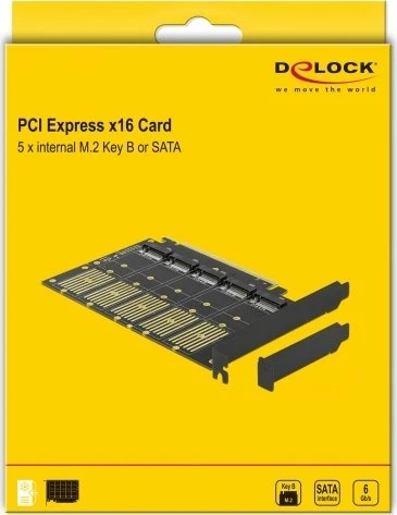 DeLOCK 5x M.2 SATA, PCIe 3.0 x16