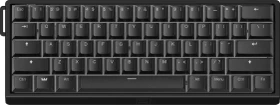 Wooting 60HE v2 Gaming Tastatur, Just Black, LEDs RGB, Aluminium, Lekker Tikken Medium, USB, US (WK3C-US1-TIK-ABK1)