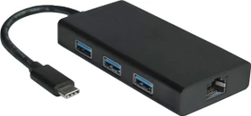 Value USB 3.2 Gen 1 Typ C zu Gigabit Ethernet Konverter + Hub, USB-C 3.0 [Stecker] (12.99.1109)