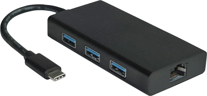 Value USB 3.2 Gen 1 Typ C zu Gigabit Ethernet Konverter + Hub, USB-C 3.0 [Stecker]