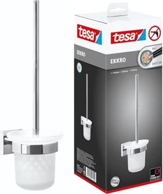 tesa Ekkro WC-Bürstengarnitur inkl. Klebelösung chrom/weiß