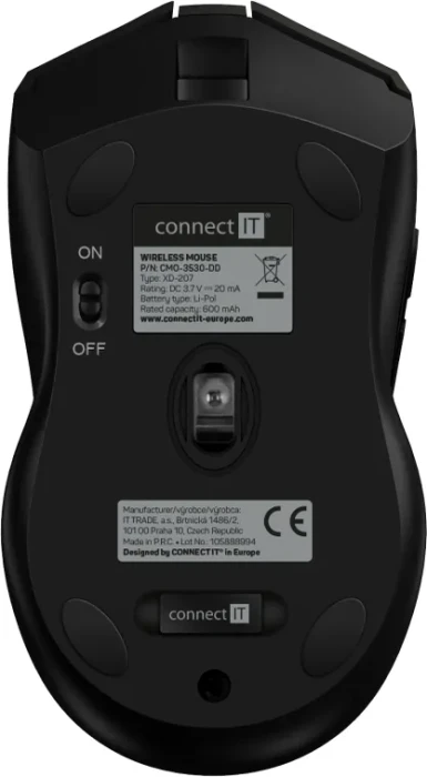 Connect IT Doodle 3 Wireless Gaming Mouse schwarz, USB