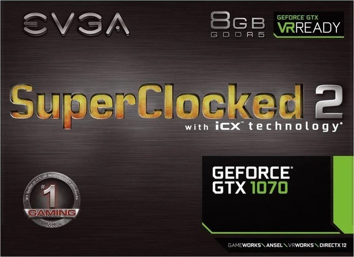 EVGA GeForce GTX 1070 SC2 Gaming iCX, 8GB GDDR5, DVI, HDMI, 3x DP